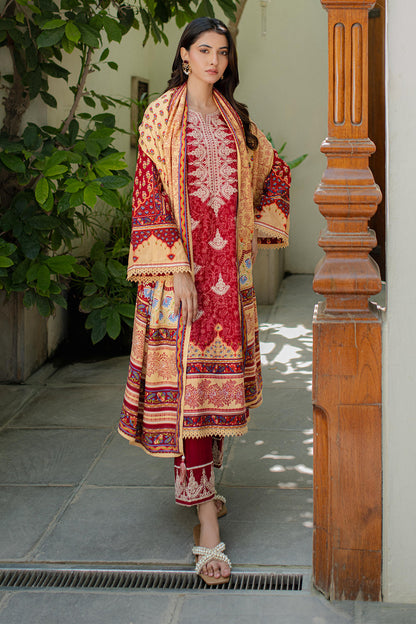 Zellbury | Unstitched 3 Piece Khaddar | Embroidered Shirt Shalwar Dupatta - 0309 - Libasekhas
