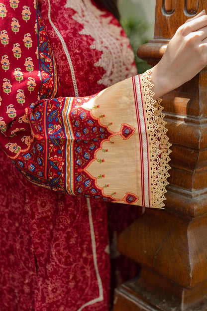 Zellbury | Unstitched 3 Piece Khaddar | Embroidered Shirt Shalwar Dupatta - 0309 - Libasekhas