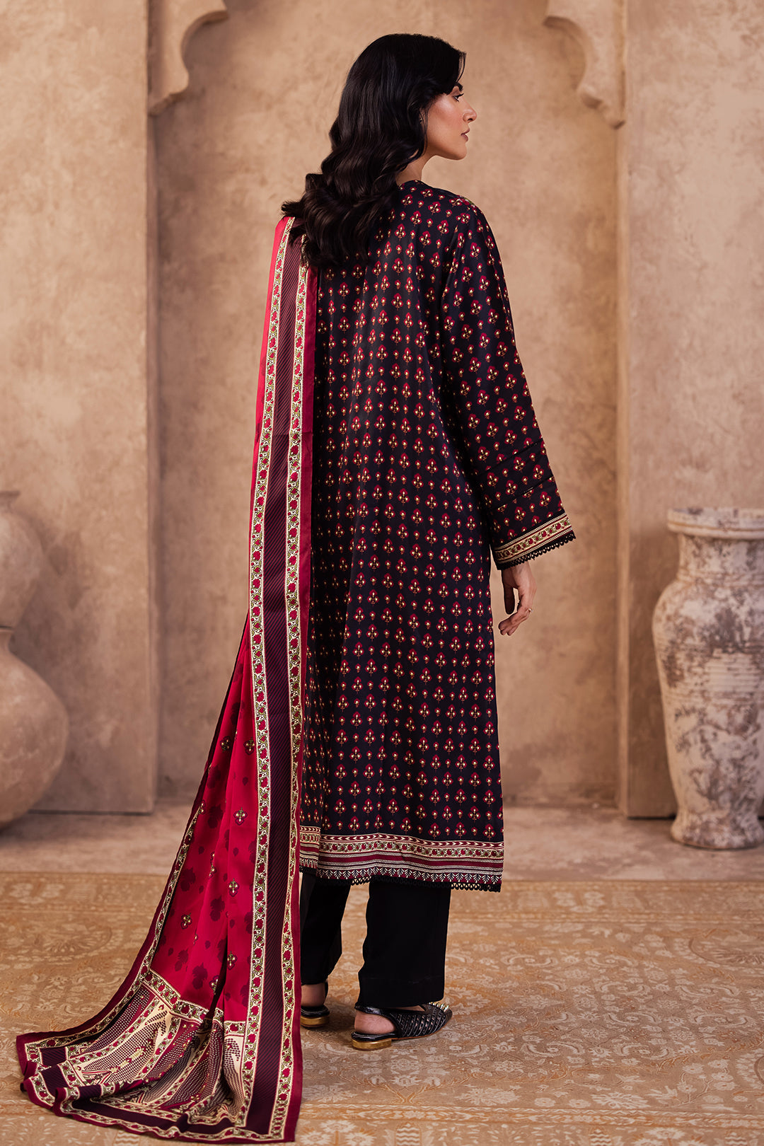 Zellbury | Unstitched 3 Piece Viscose | Embroidered Shirt Shalwar Dupatta - 0314 - Libasekhas