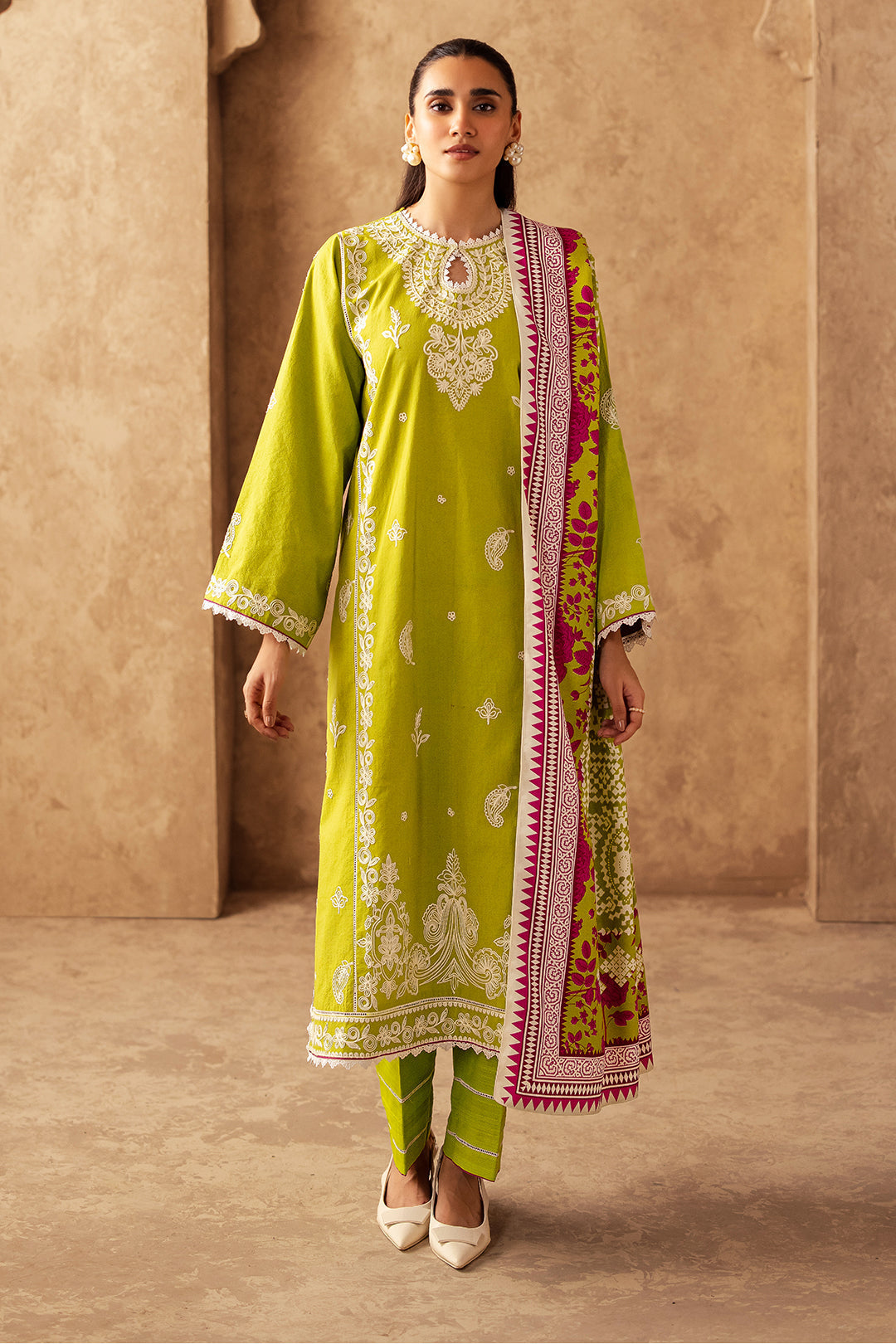 Zellbury | Unstitched 3 Piece Khaddar | Embroidered Shirt Shalwar Shawl - 0316 - Libasekhas