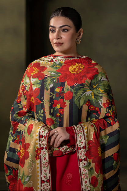 Zellbury | Unstitched 3 Piece Viscose | Embroidered Shirt Shalwar Dupatta - 0324 - Libasekhas