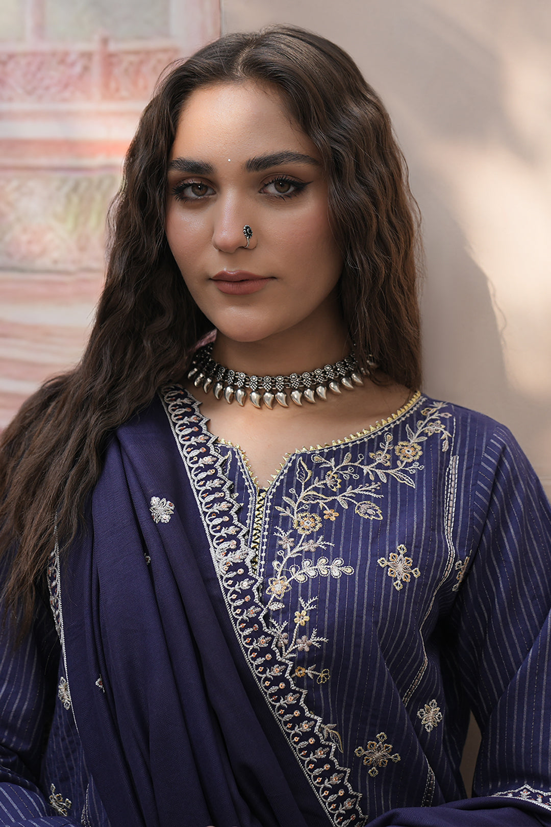 Zellbury | Unstitched 3 Piece Khaddar | Embroidered Shirt Shalwar Shawl - 0409 - Libasekhas