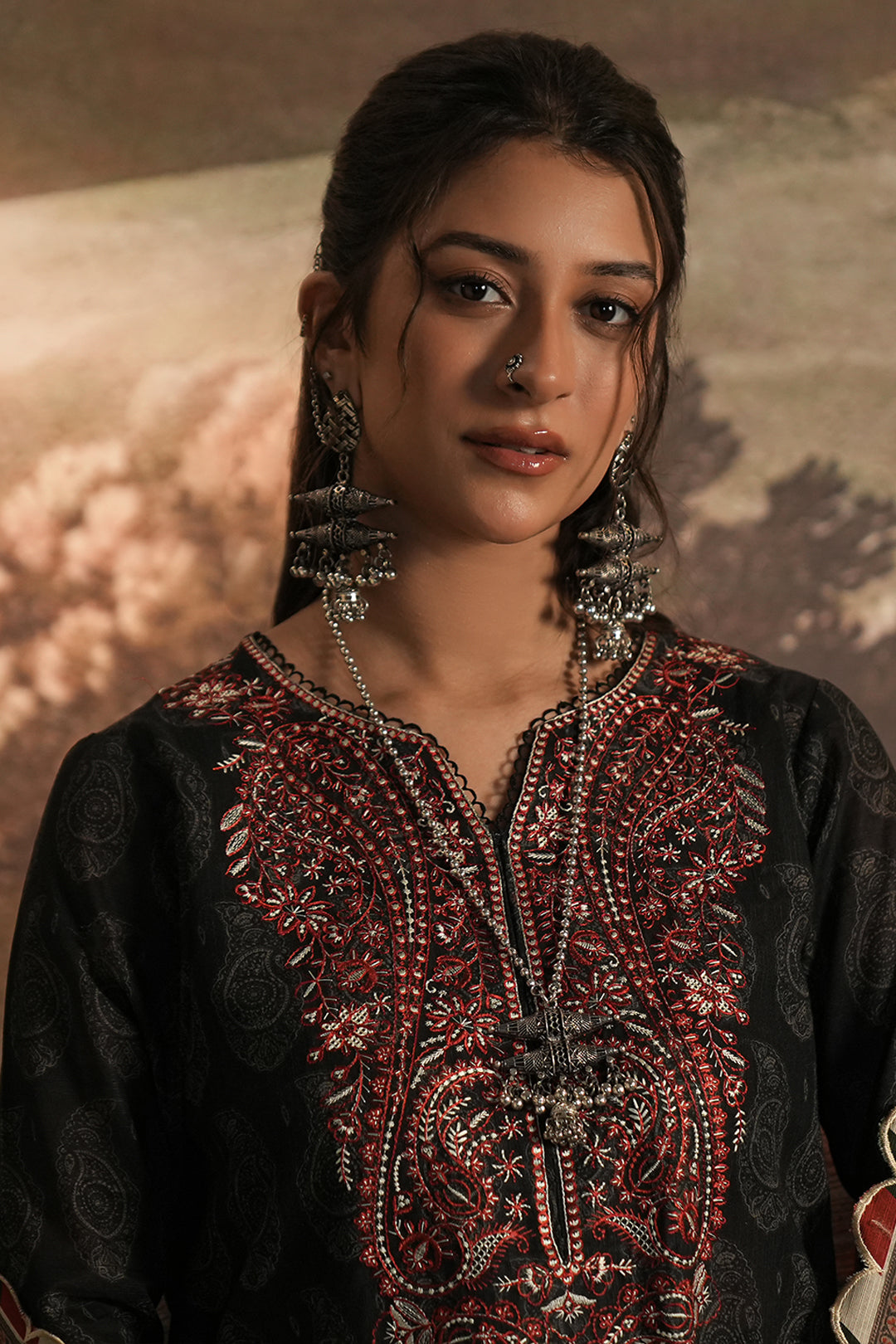 Zellbury | Unstitched 3 Piece Khaddar | Embroidered Shirt Shalwar Dupatta - 0480 - Libasekhas