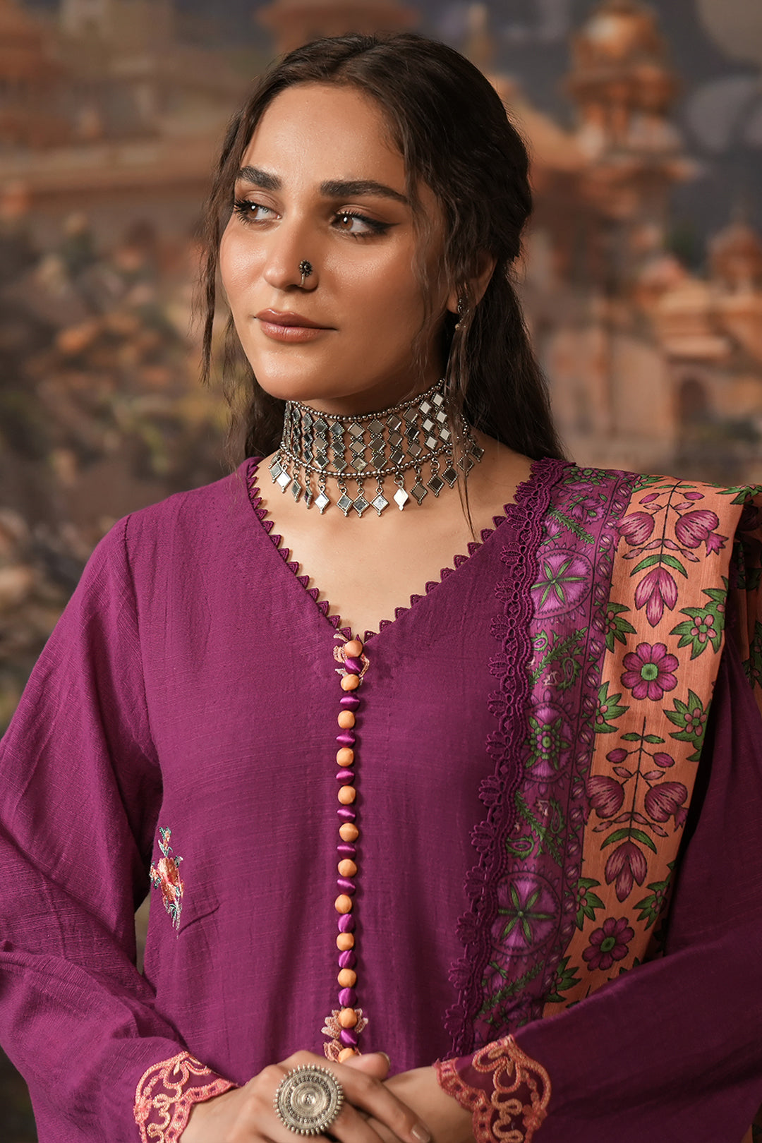 Zellbury | Unstitched 3 Piece Khaddar | Embroidered Shirt Shalwar Dupatta - 0487 - Libasekhas