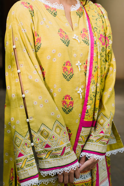Zellbury | Unstitched 2 Piece Khaddar | Shirt Dupatta - 0158 - Libasekhas