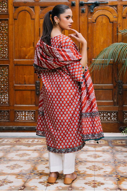 Zellbury | Unstitched 2 Piece Khaddar | Shirt Dupatta - 0250 - Libasekhas