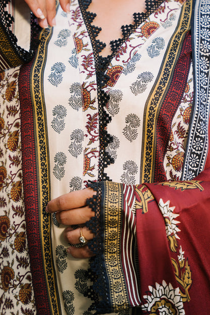 Zellbury | Unstitched 2 Piece Viscose | Shirt Dupatta - 0254 - Libasekhas