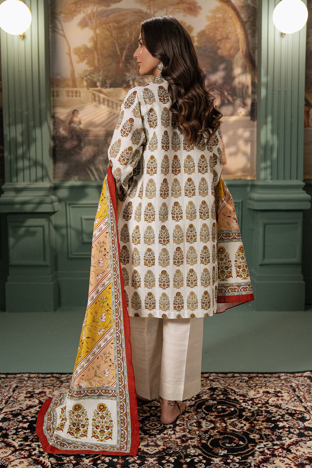 Zellbury | Unstitched 2 Piece Khaddar | Shirt Dupatta - 0336 - Libasekhas