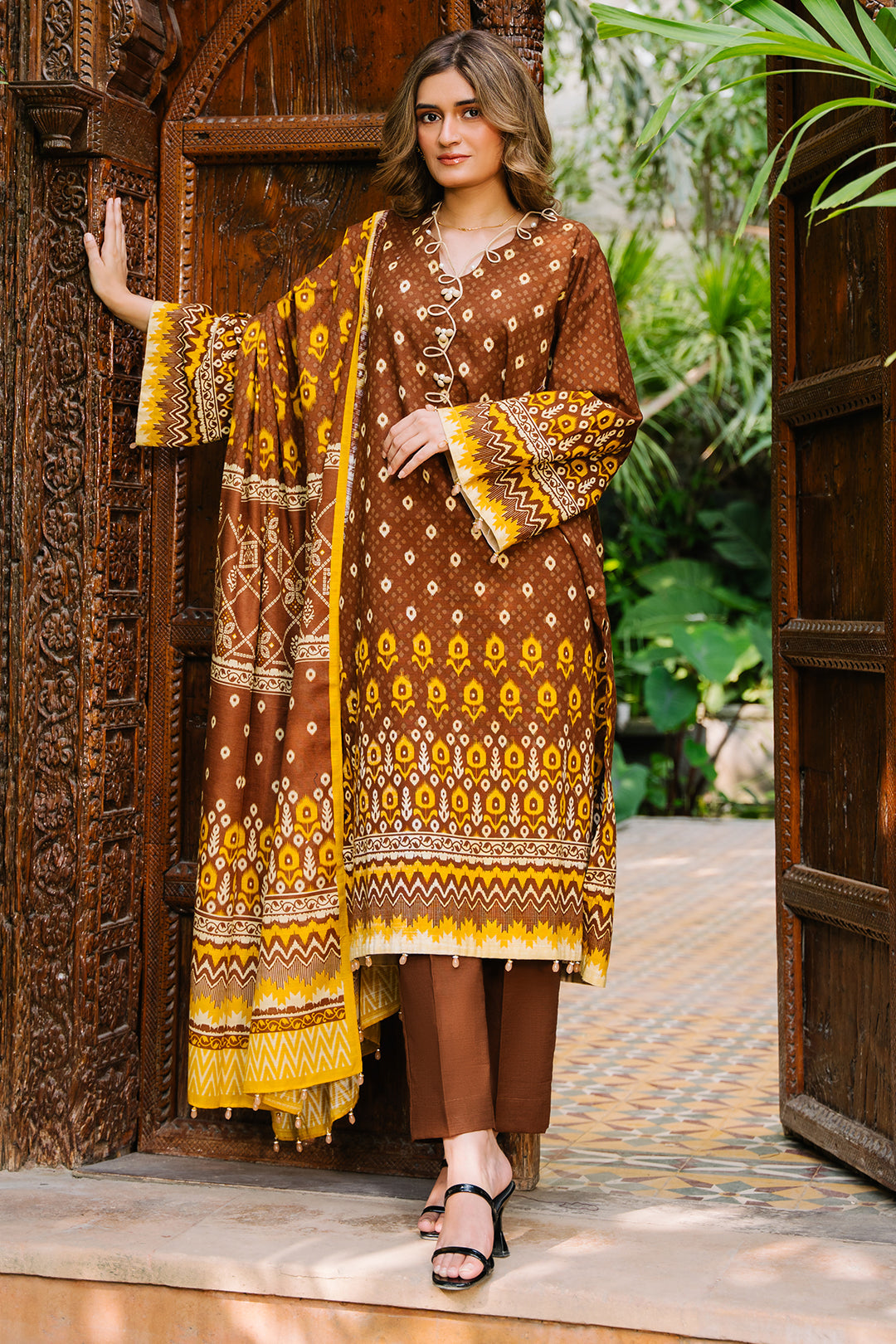 Zellbury | Unstitched 3 Piece Khaddar | Shirt Shalwar Dupatta - 0182 - Libasekhas