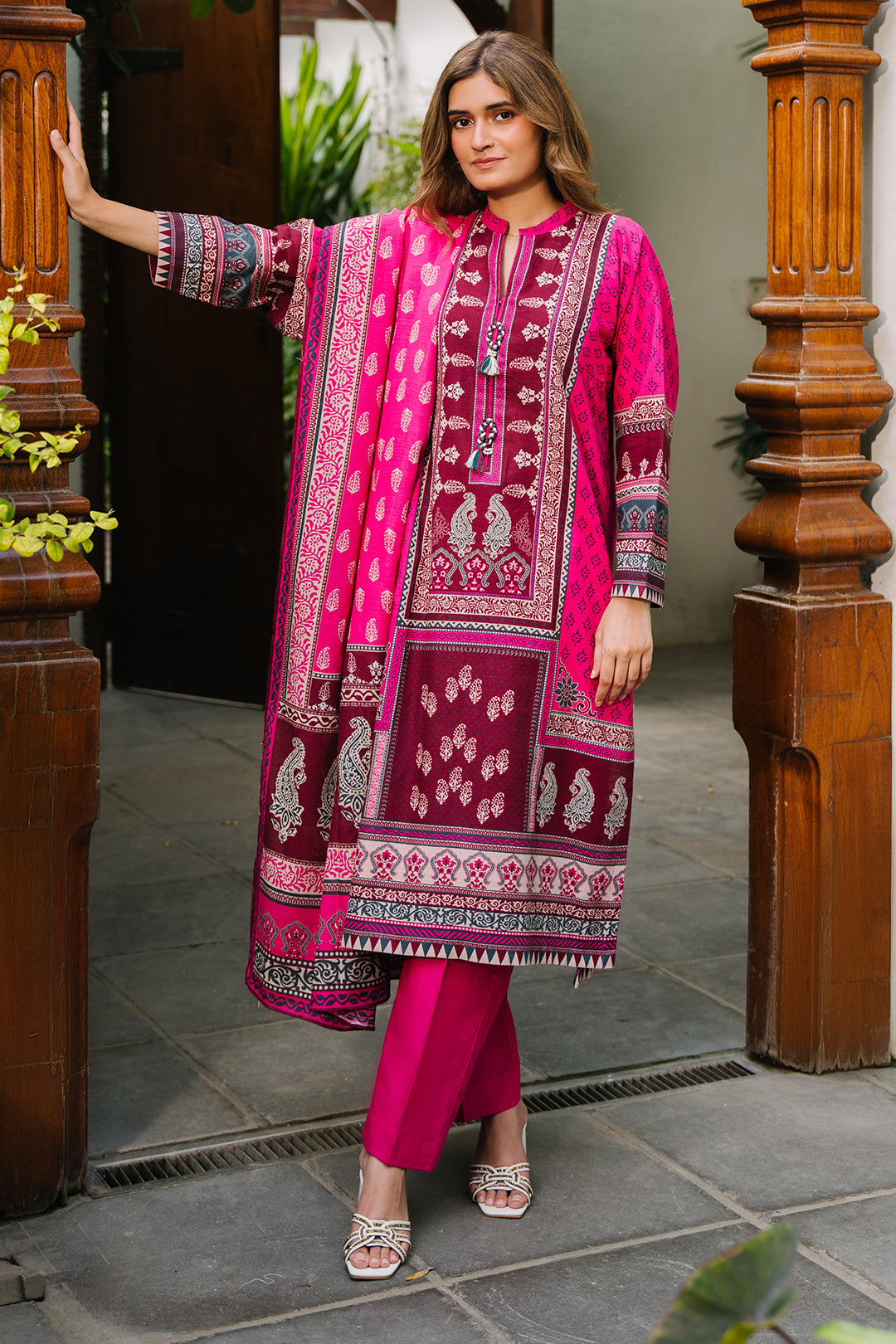 Zellbury | Unstitched 3 Piece Khaddar | Shirt Shalwar Dupatta - 0184 - Libasekhas