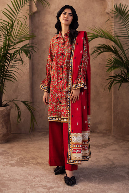 Zellbury | Unstitched 3 Piece Khaddar | Shirt Shalwar Dupatta - 0189 - Libasekhas