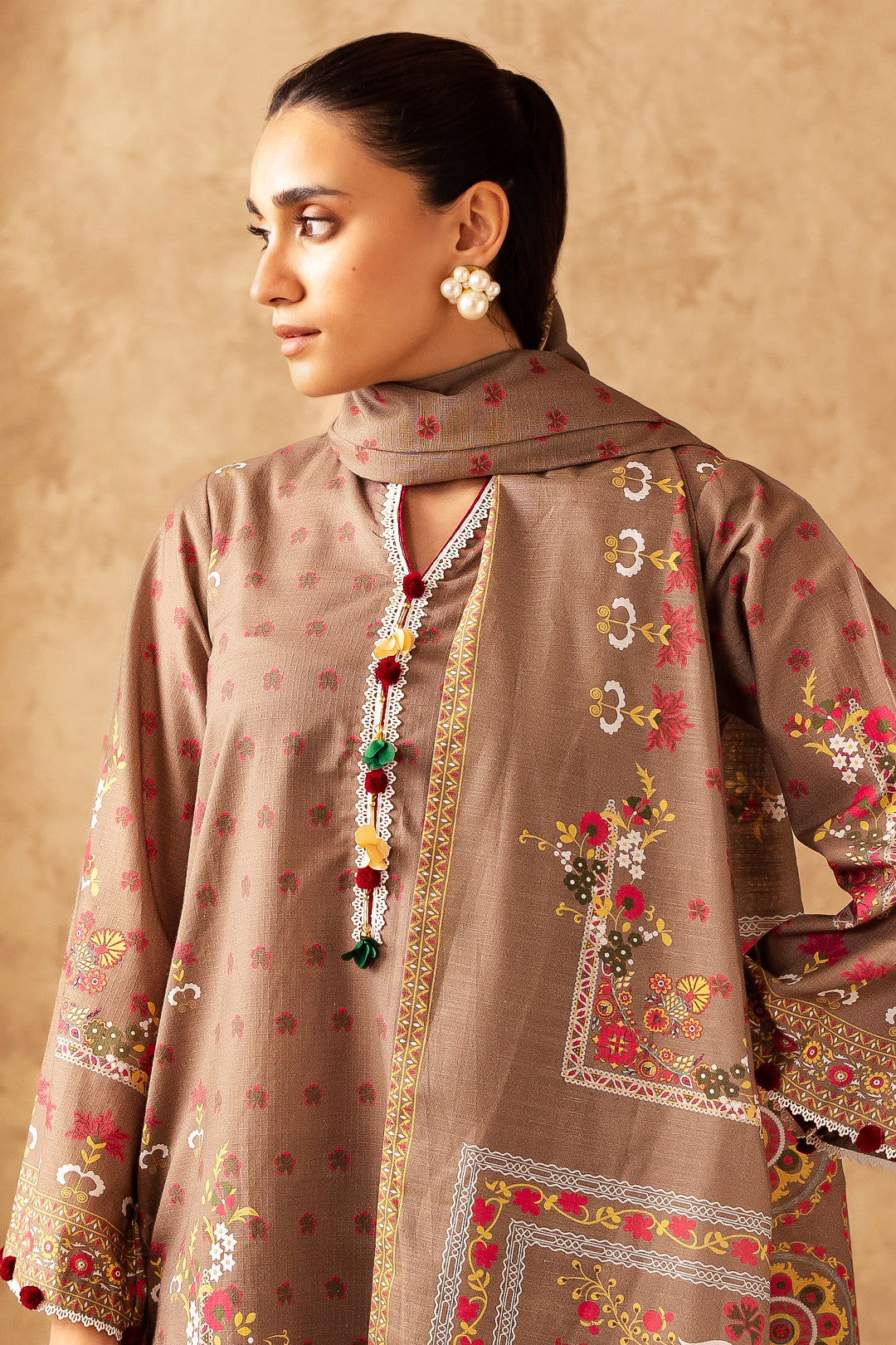 Zellbury | Unstitched 3 Piece Khaddar | Shirt Shalwar Dupatta - 0190 - Libasekhas