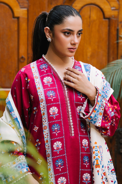 Zellbury | Unstitched 3 Piece Khaddar | Shirt Shalwar Dupatta - 0197 - Libasekhas