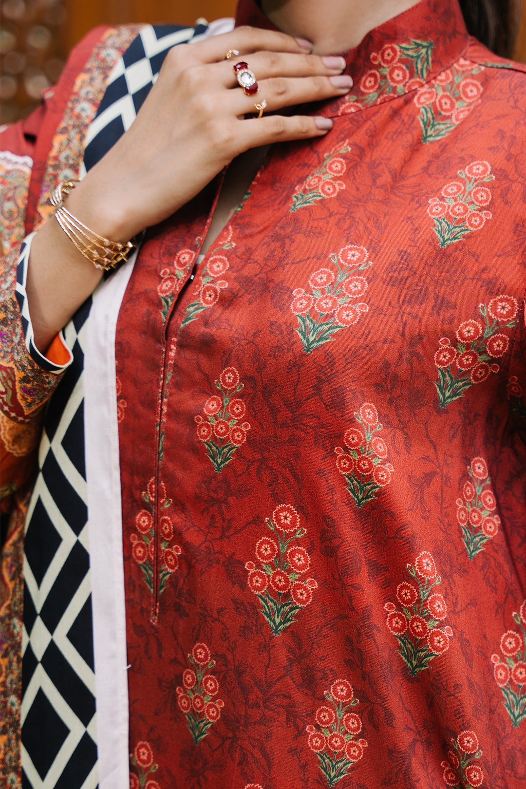 Zellbury | Unstitched 3 Piece Viscose | Shirt Shalwar Dupatta - 0208 - Libasekhas