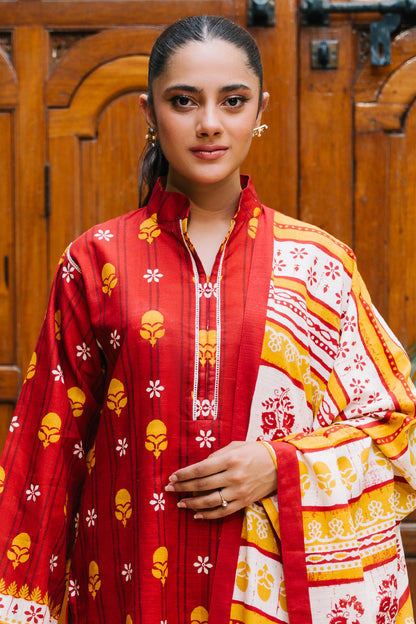 Zellbury | Unstitched 3 Piece Khaddar | Shirt Shalwar Dupatta - 0271 - Libasekhas