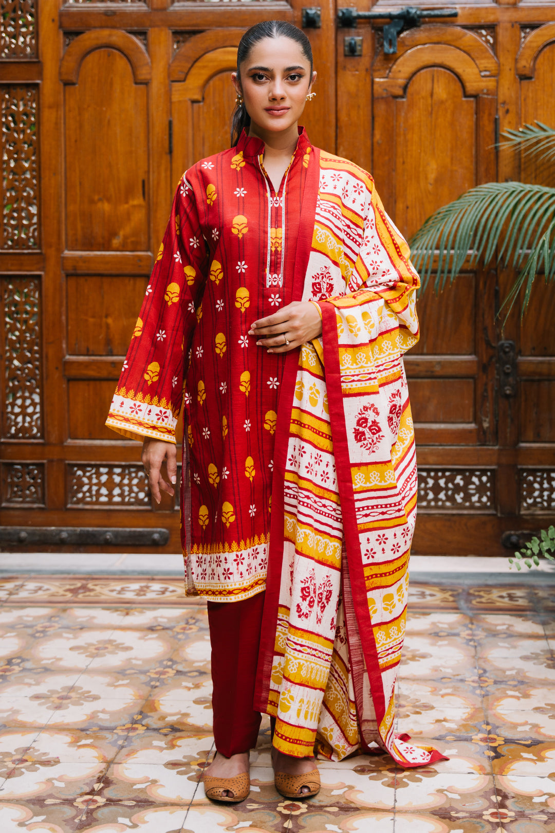 Zellbury | Unstitched 3 Piece Khaddar | Shirt Shalwar Dupatta - 0271 - Libasekhas