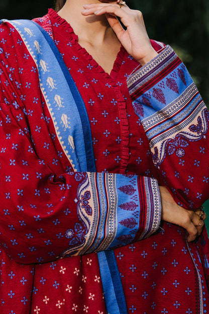 Zellbury | Unstitched 3 Piece Khaddar | Shirt Shalwar Dupatta - 0273 - Libasekhas