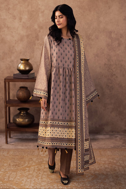 Zellbury | Unstitched 3 Piece Khaddar | Shirt Shalwar Dupatta - 0274 - Libasekhas