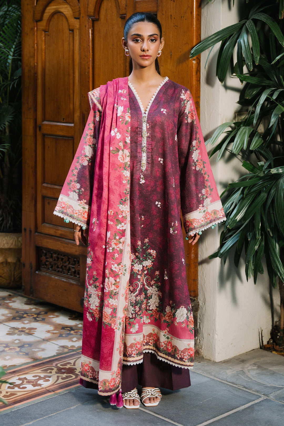 Zellbury | Unstitched 3 Piece Karandi | Shirt Shalwar Dupatta - 0301 - Libasekhas