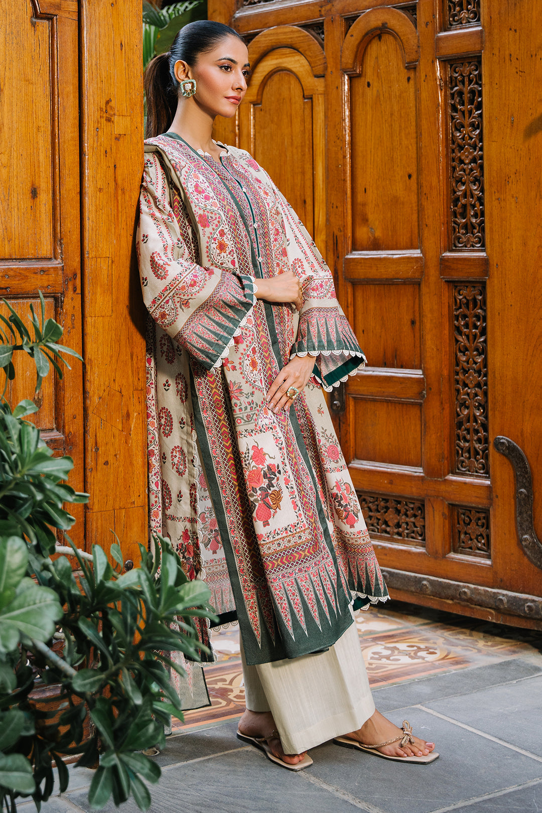 Zellbury | Unstitched 3 Piece Karandi | Shirt Shalwar Dupatta - 0302 - Libasekhas