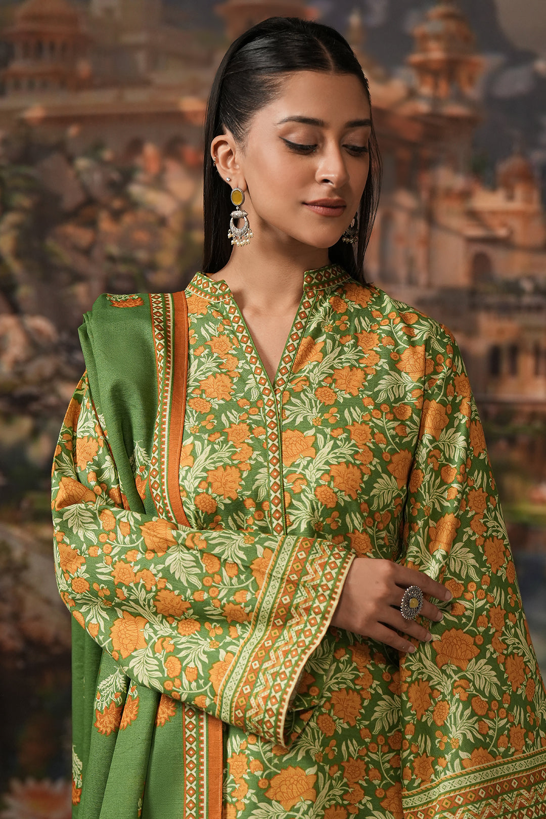 Zellbury | Unstitched 3 Piece Khaddar | Shirt Shalwar Dupatta - 0358 - Libasekhas