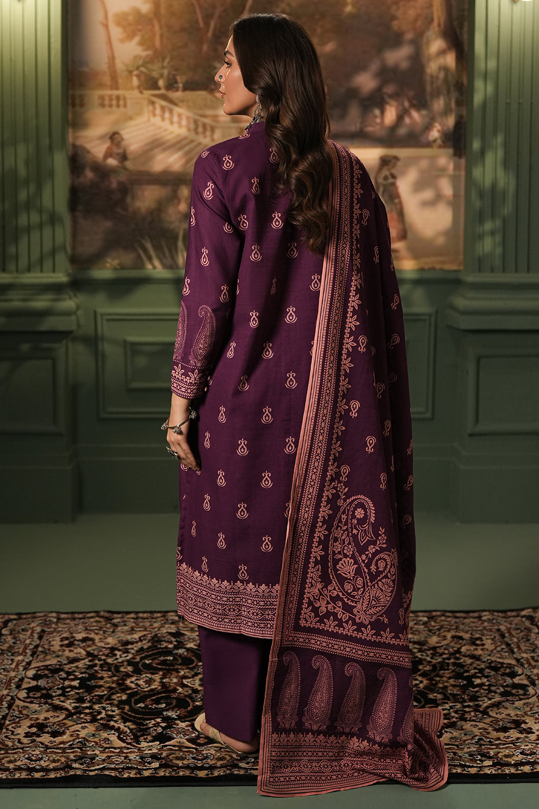 Zellbury | Unstitched 3 Piece Khaddar | Shirt Shalwar Dupatta - 0360 - Libasekhas