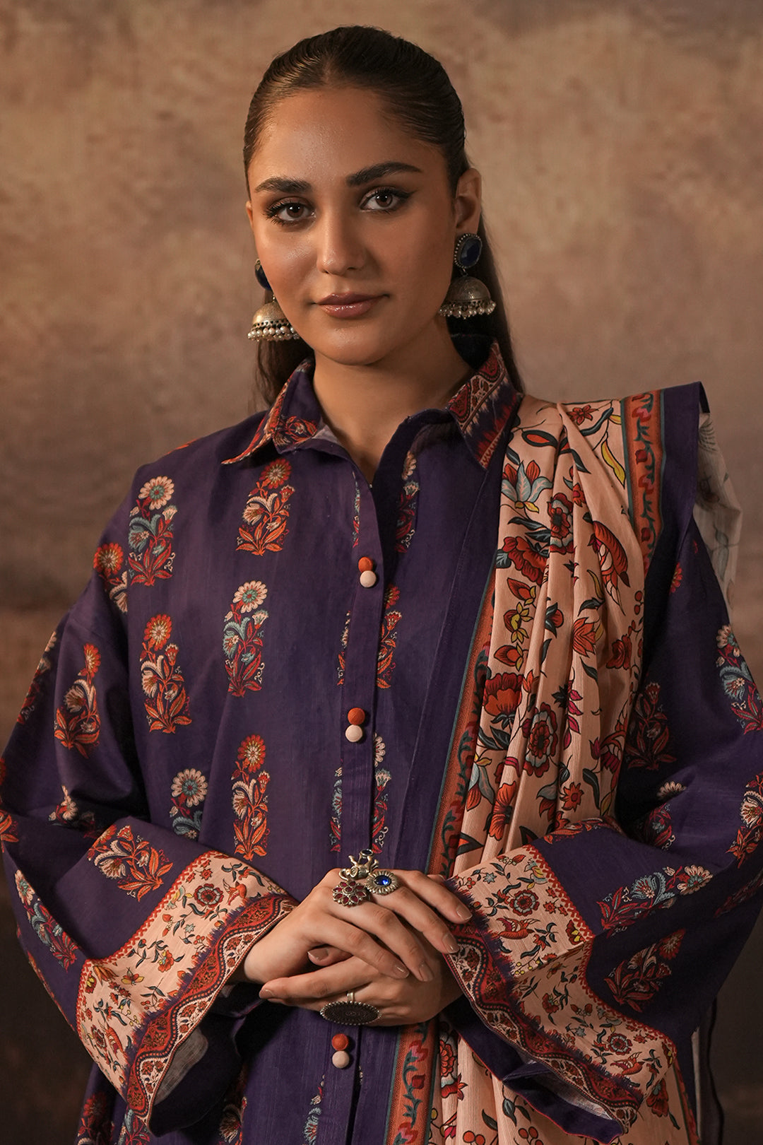Zellbury | Unstitched 3 Piece Khaddar | Shirt Shalwar Dupatta - 0372 - Libasekhas