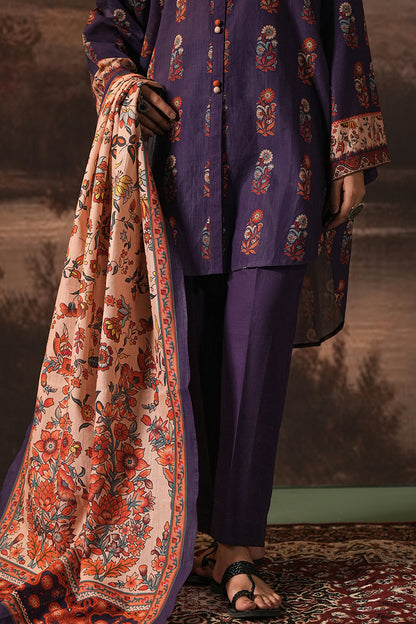 Zellbury | Unstitched 3 Piece Khaddar | Shirt Shalwar Dupatta - 0372 - Libasekhas