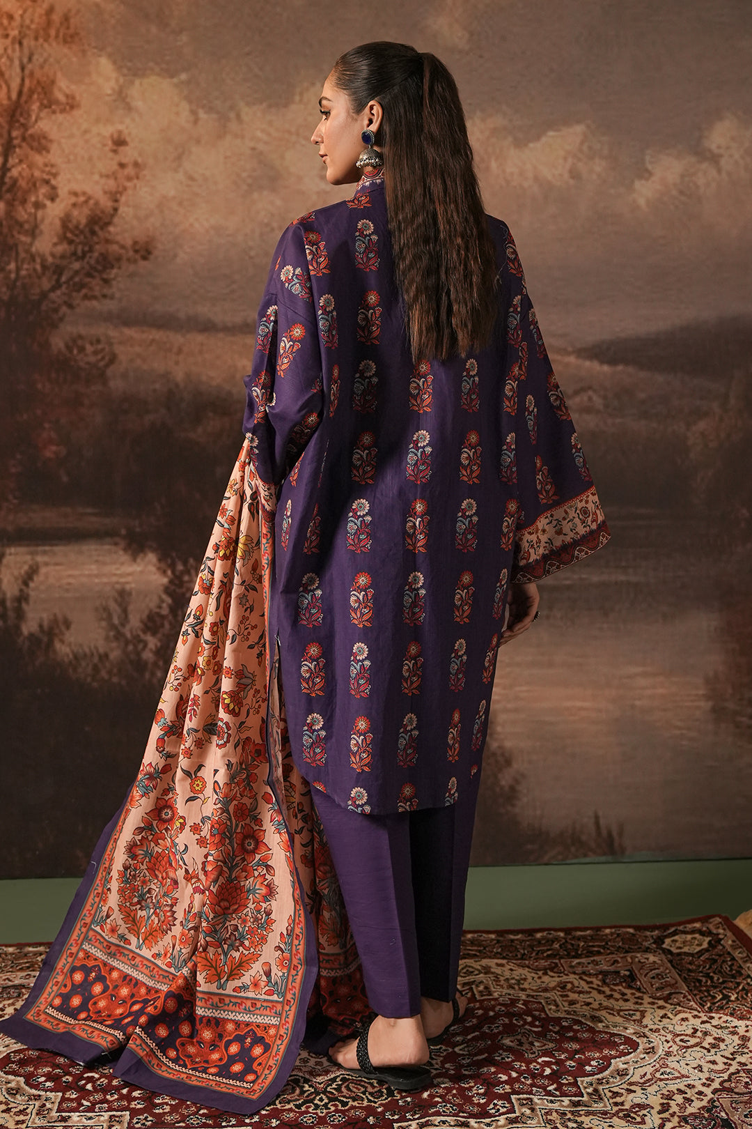 Zellbury | Unstitched 3 Piece Khaddar | Shirt Shalwar Dupatta - 0372 - Libasekhas