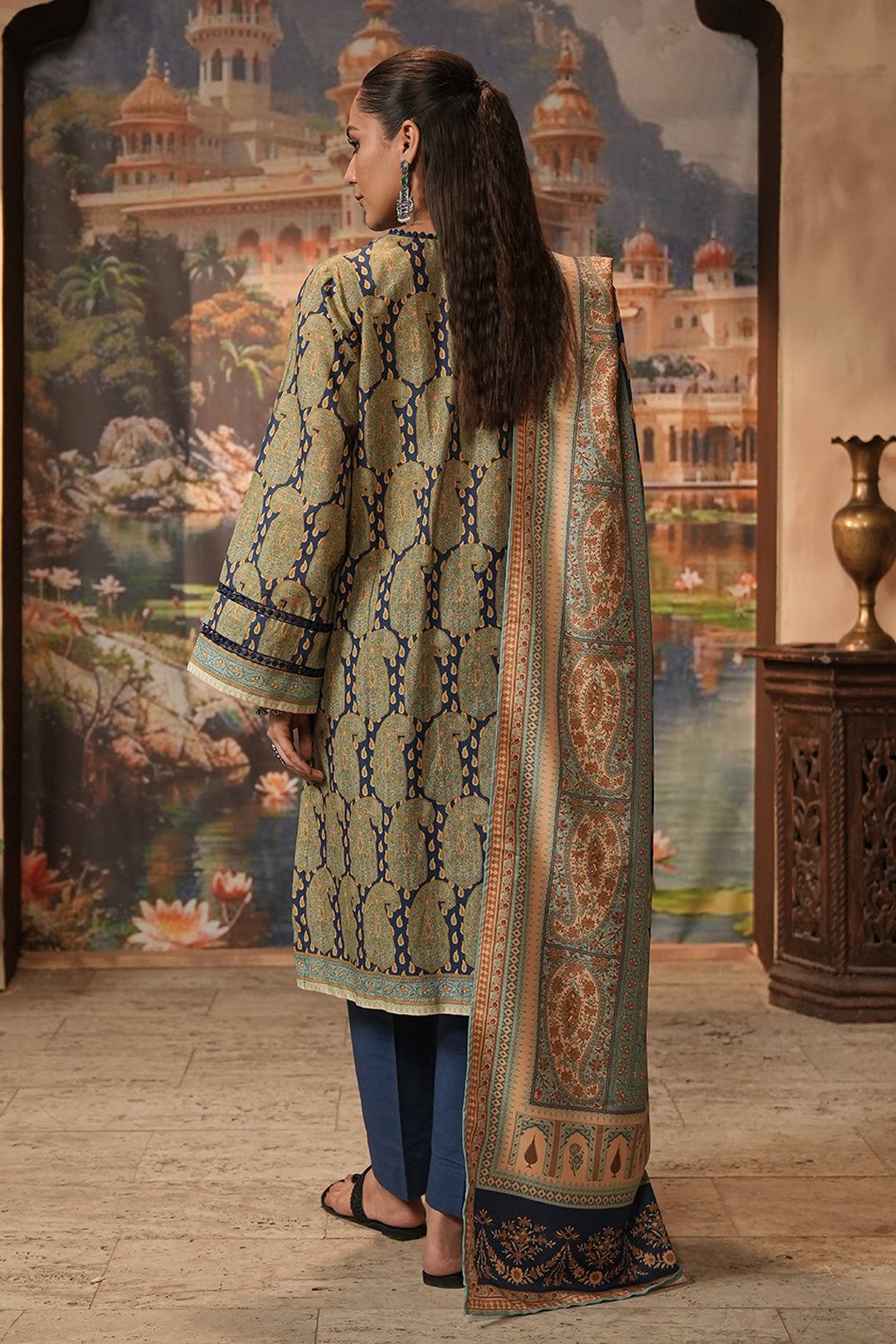 Zellbury | Unstitched 3 Piece Khaddar | Shirt Shalwar Shawl - 0381 - Libasekhas