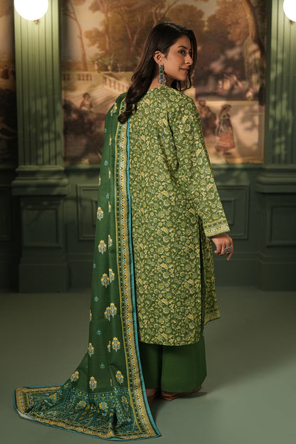 Zellbury | Unstitched 3 Piece Khaddar | Shirt Shalwar Shawl - 0384 - Libasekhas