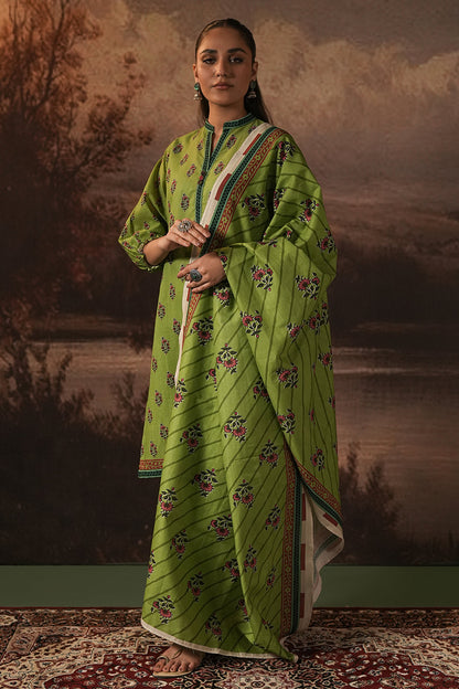 Zellbury | Unstitched 3 Piece Khaddar | Shirt Shalwar Dupatta - 0388 - Libasekhas