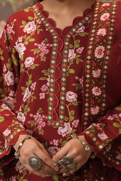 Zellbury | Unstitched 3 Piece Khaddar | Shirt Shalwar Shawl - 0389 - Libasekhas