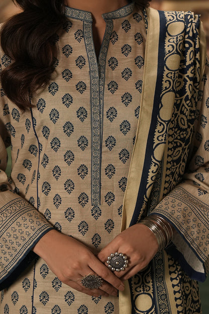 Zellbury | Unstitched 3 Piece Khaddar | Shirt Shalwar Shawl - 0392 - Libasekhas