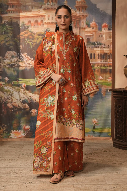 Zellbury | Unstitched 3 Piece Khaddar | Shirt Shalwar Dupatta - 0395 - Libasekhas