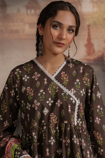 Zellbury | Unstitched 3 Piece Khaddar | Shirt Shalwar Dupatta - 0441 - Libasekhas