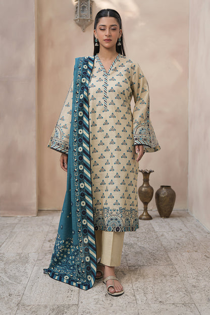 Zellbury | Unstitched 3 Piece Khaddar | Shirt Shalwar Dupatta - 0445 - Libasekhas