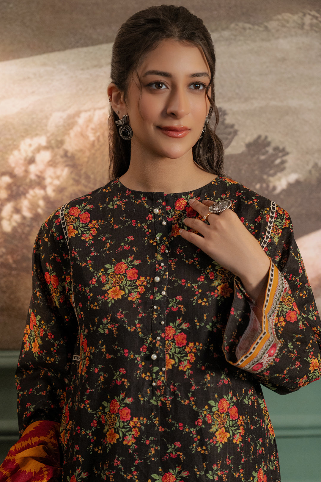 Zellbury | Unstitched 3 Piece Khaddar | Shirt Shalwar Dupatta - 0447 - Libasekhas