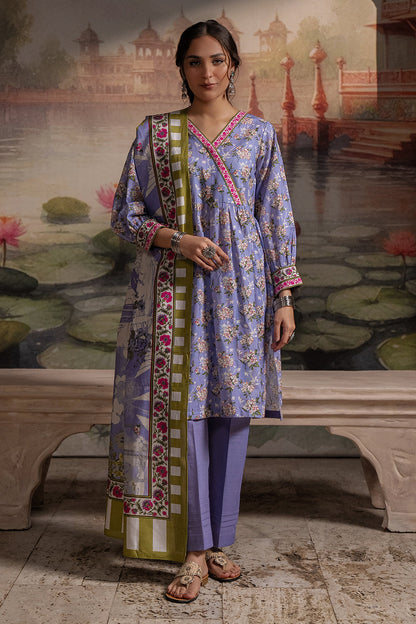 Zellbury | Unstitched 3 Piece Khaddar | Shirt Shalwar Dupatta - 0451 - Libasekhas