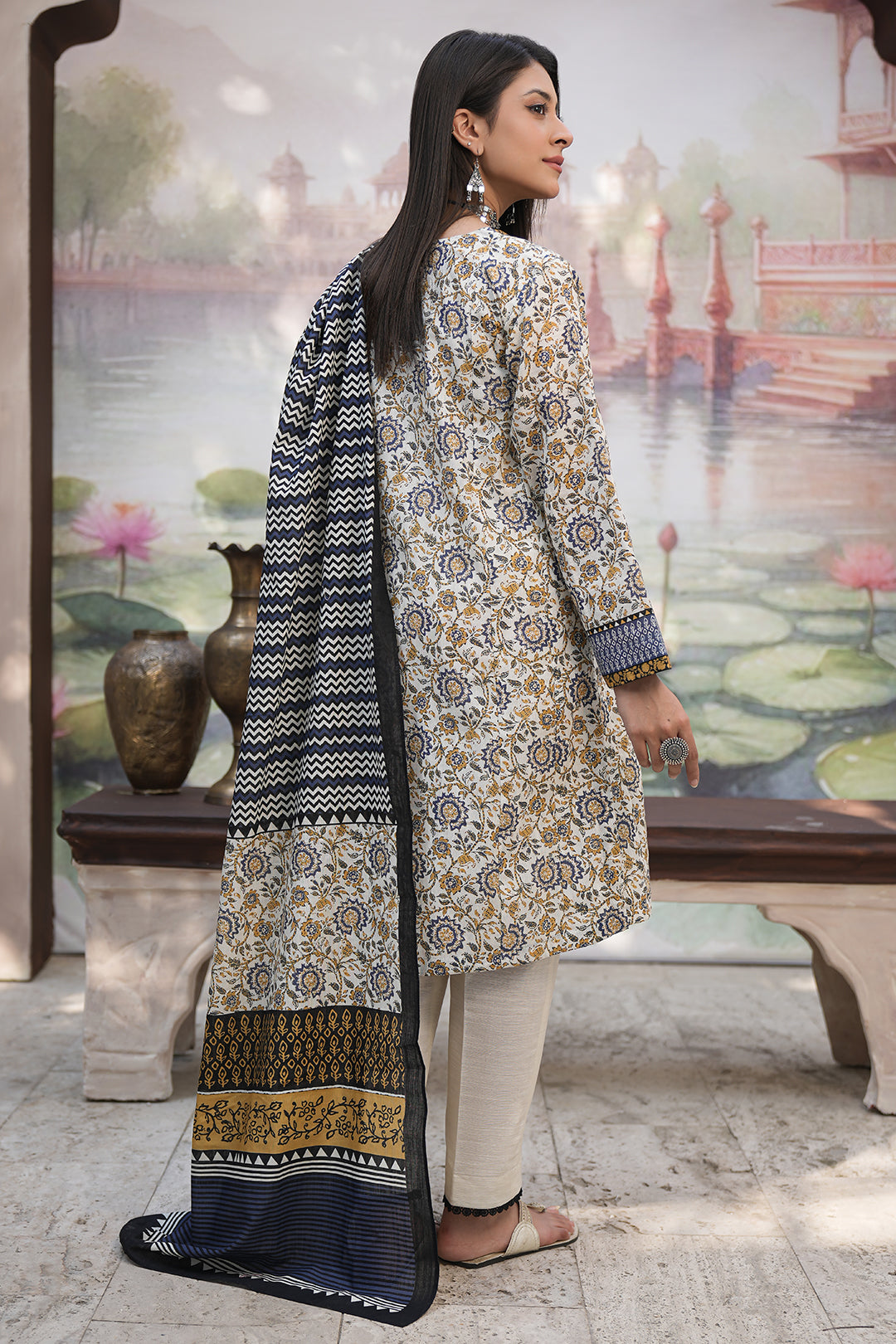 Zellbury | Unstitched 3 Piece Khaddar | Shirt Shalwar Dupatta - 0452 - Libasekhas