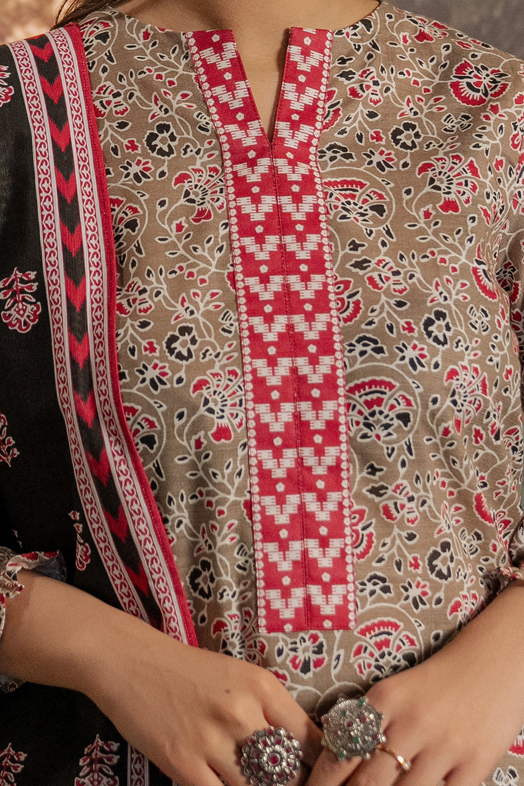 Zellbury | Unstitched 3 Piece Khaddar | Shirt Shalwar Dupatta - 0456 - Libasekhas