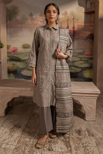 Zellbury | Unstitched 3 Piece Karandi | Shirt Shalwar Dupatta - 0457 - Libasekhas