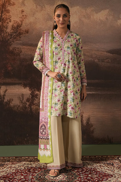 Zellbury | Unstitched 3 Piece Karandi | Shirt Shalwar Dupatta - 0458 - Libasekhas