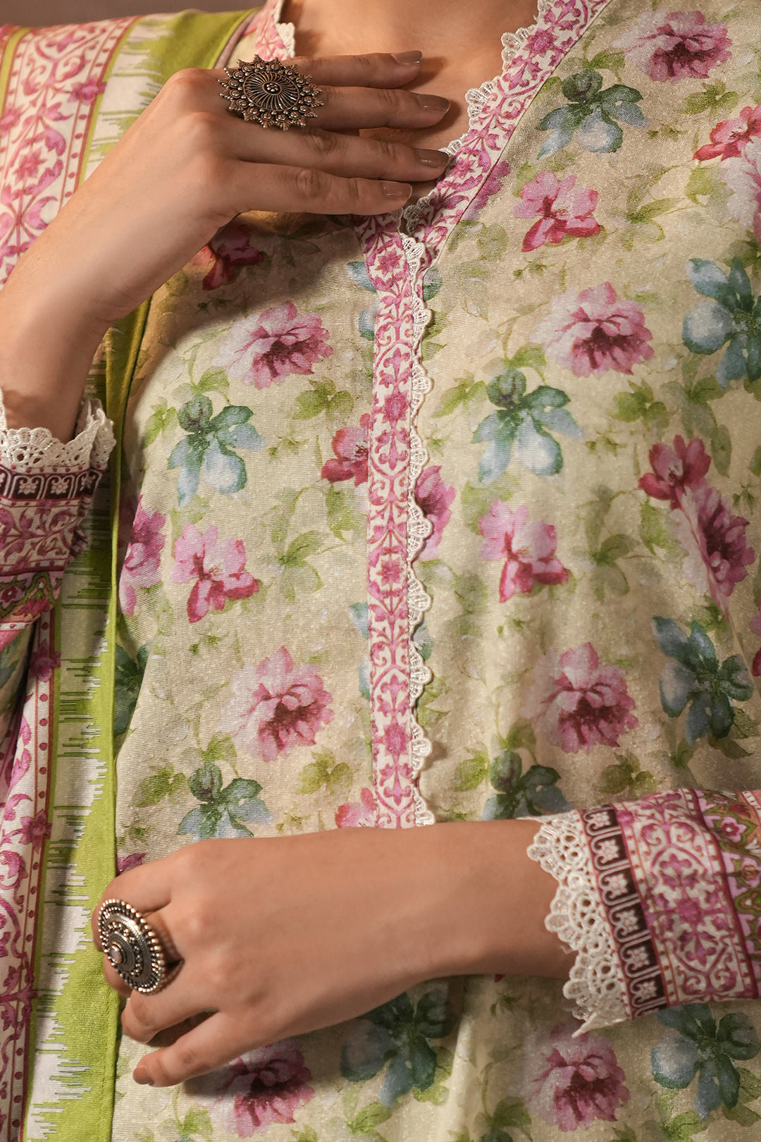 Zellbury | Unstitched 3 Piece Karandi | Shirt Shalwar Dupatta - 0458 - Libasekhas