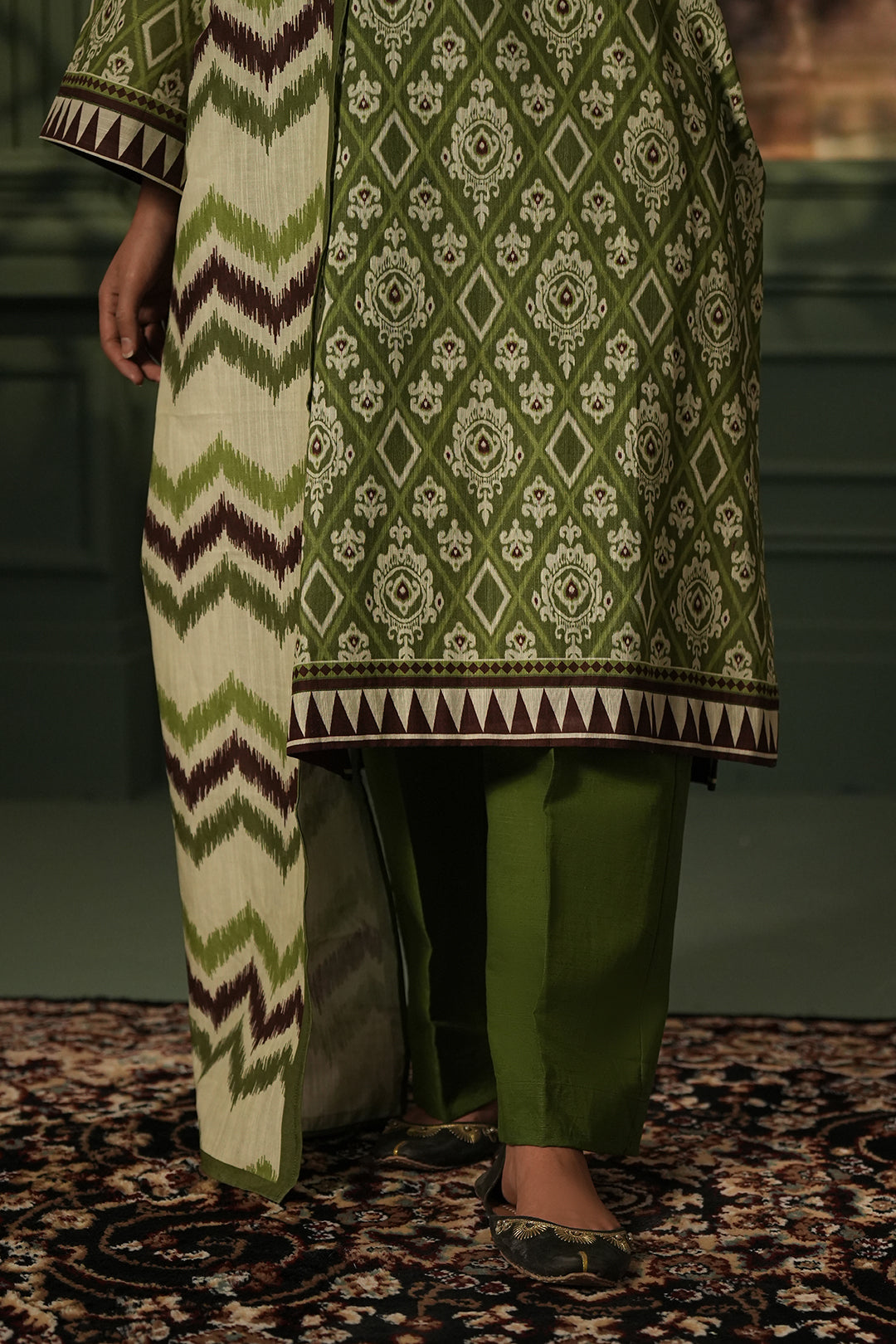 Zellbury | Unstitched 3 Piece Khaddar | Shirt Shalwar Dupatta - 0463 - Libasekhas