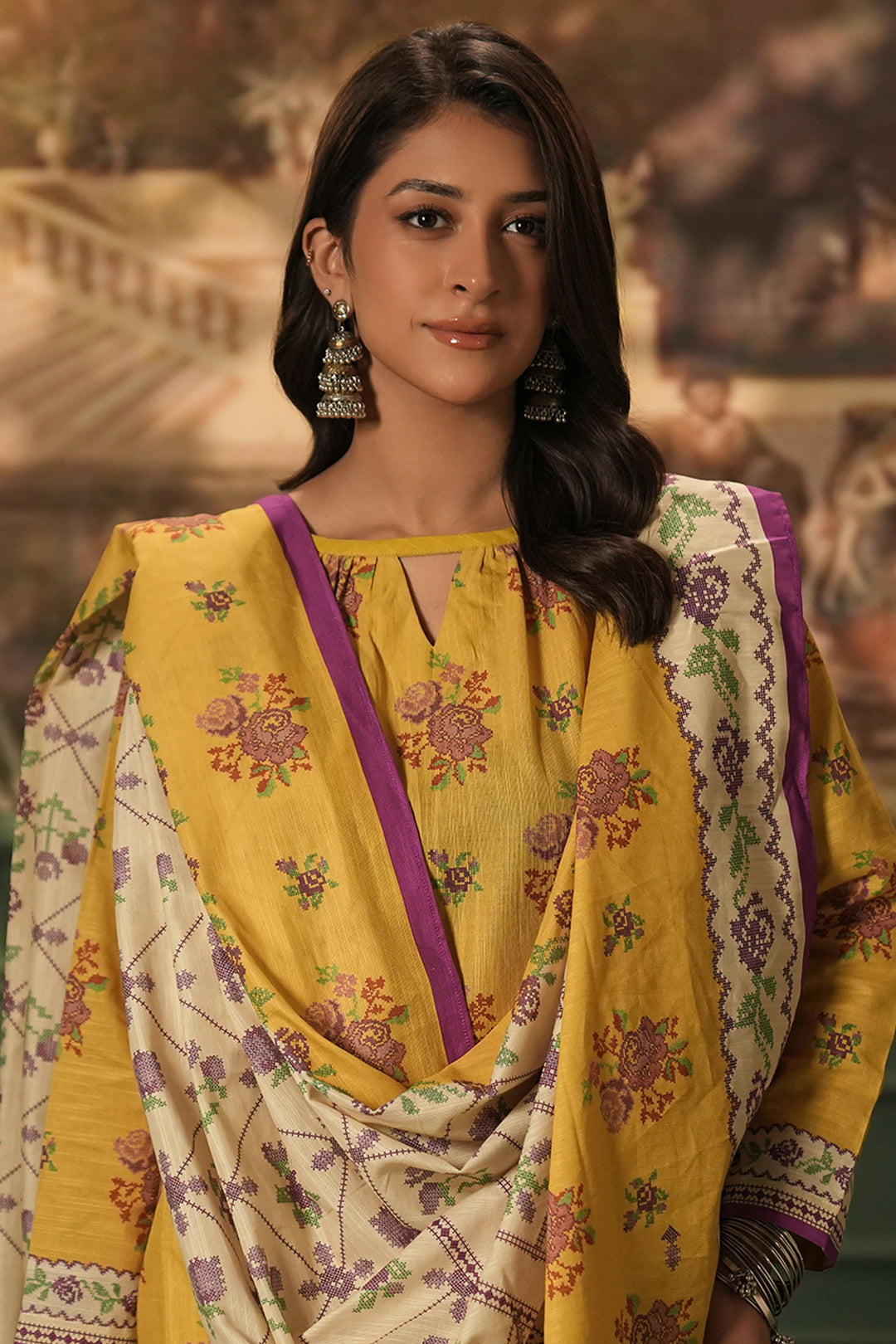 Zellbury | Unstitched 3 Piece Khaddar | Shirt Shalwar Dupatta - 0464 - Libasekhas