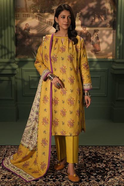 Zellbury | Unstitched 3 Piece Khaddar | Shirt Shalwar Dupatta - 0464 - Libasekhas
