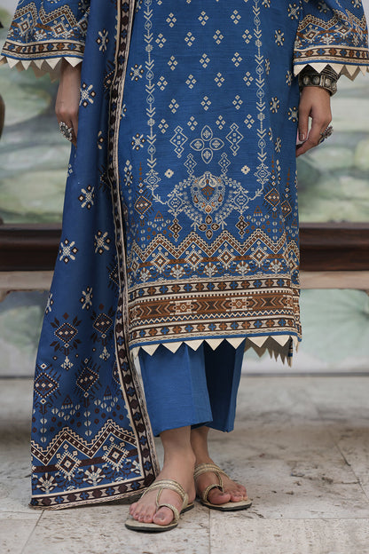 Zellbury | Unstitched 3 Piece Khaddar | Shirt Shalwar Shawl - 0466 - Libasekhas