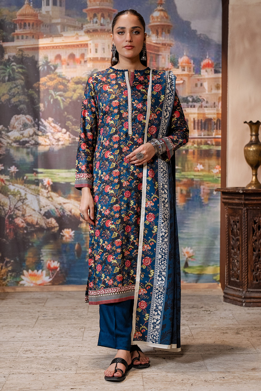 Zellbury | Unstitched 3 Piece Cotail | Shirt Shalwar Dupatta - 0470 - Libasekhas