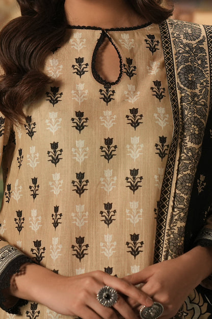 Zellbury | Unstitched 3 Piece Khaddar | Shirt Shalwar Dupatta - 0473 - Libasekhas